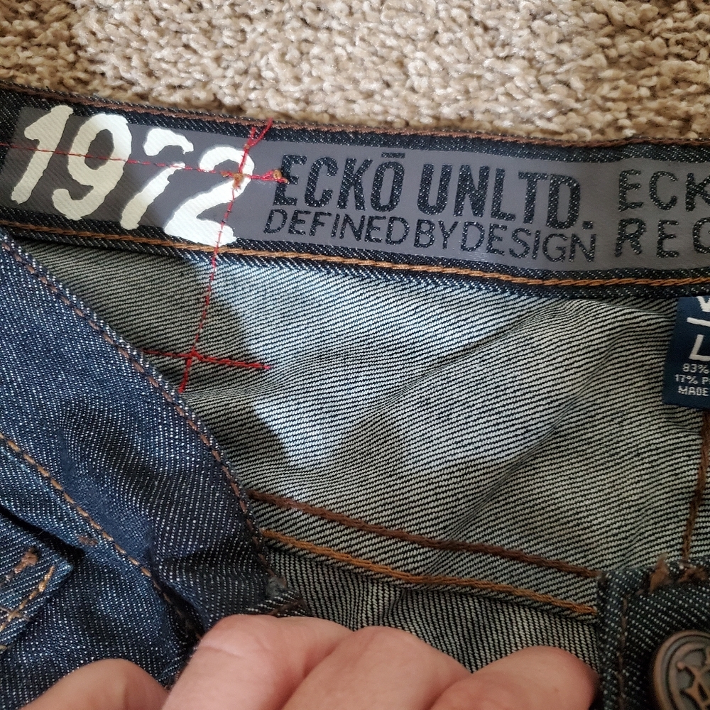 Ecko Mens Dark Wash W38 L32 Straight Leg Jeans - Picture 3 of 8